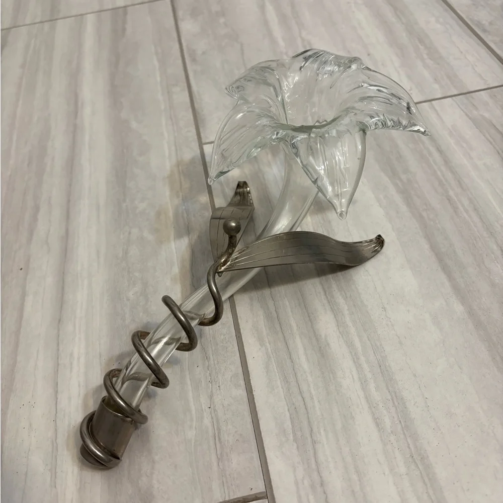 Art Deco Silver Plated Flower Vase With Metal Holder